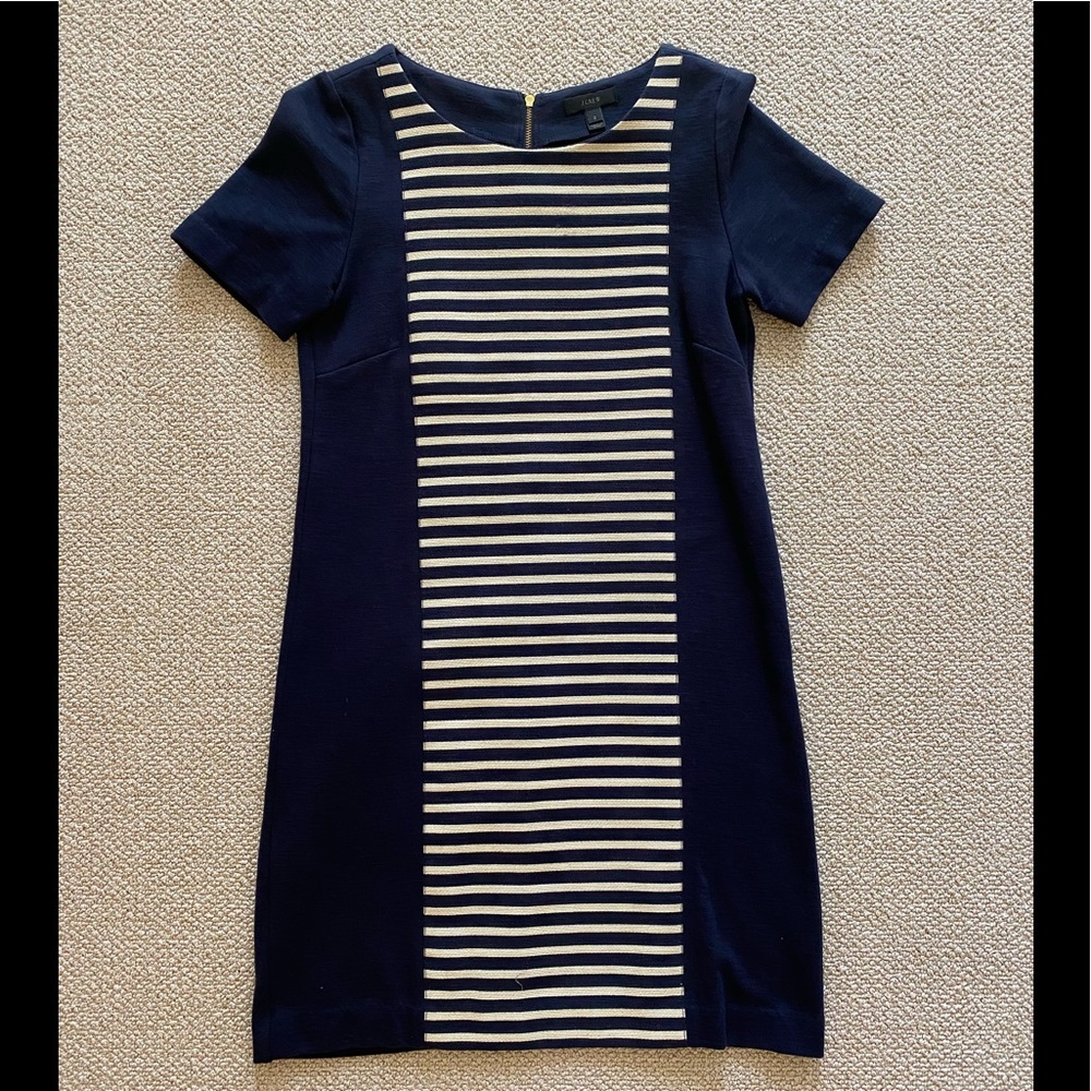 J Crew Striped Back Zip Dress